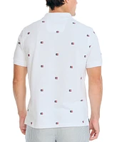 Nautica Men's Classic-Fit Icon-Print Performance Deck Polo Shirt