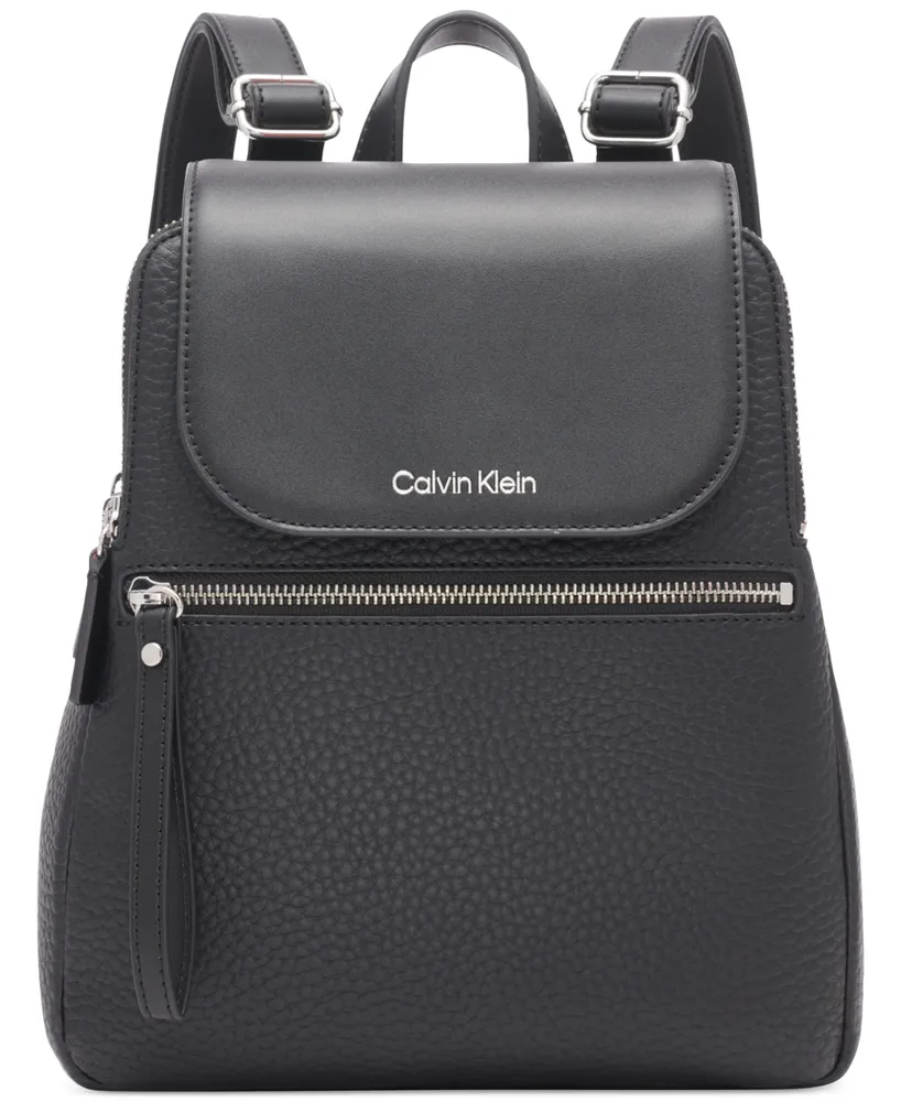 Calvin Klein Shay Organizational Mini Backpack, Black/Silver