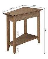 Convenience Concepts 24" Rubber wood Ah Wedge End Table with Shelf