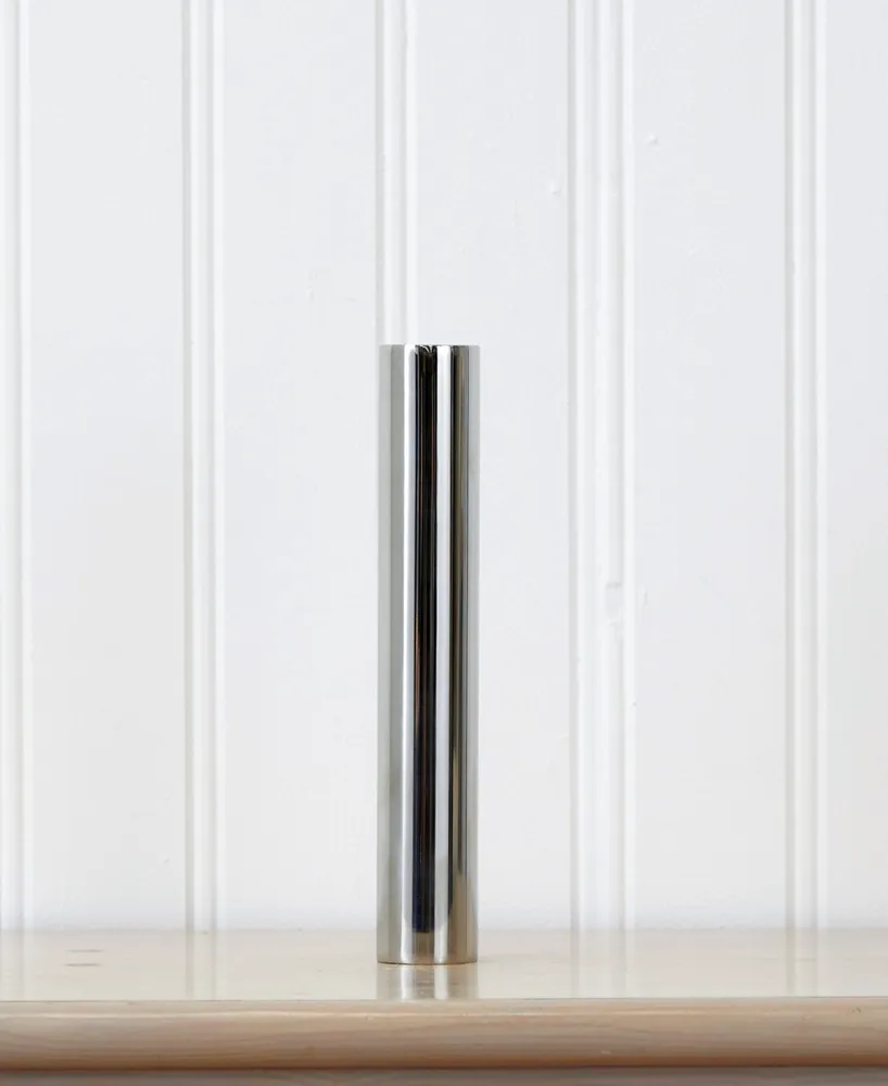 Nearly Natural 12" Cylinder Chrome Vase