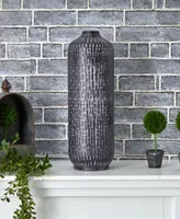 Nearly Natural 21" Embossed Metal Cylinder Vase