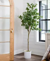 Nearly Natural 72" Artificial Eucalyptus Tree with Decorative Planter