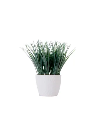 Nearly Natural 9" Artificial Grass Plant with Decorative Planter