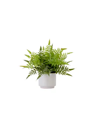 Nearly Natural 13" Artificial Boston Fern Plant with Decorative Planter