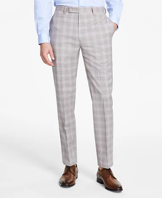 Calvin Klein Men's Slim-Fit Wool Blend Stretch Plaid Suit Separate Pants