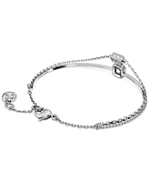 Swarovski Silver-Tone Stilla Two-Row Bangle Bracelet