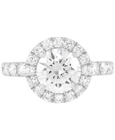 Grown With Love Igi Certified Lab Diamond Halo Engagement Ring (3 ct. t.w.) 14k White Gold