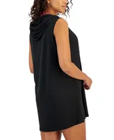 J Valdi Women's Sleeveless Full-Zip Hoodie Cover-Up