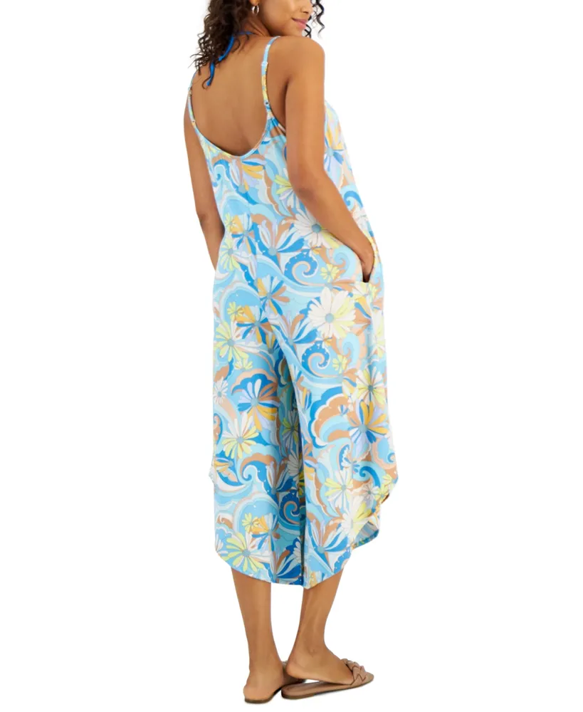 J Valdi Women's Floral-Print Flowy Cover-Up Jumper