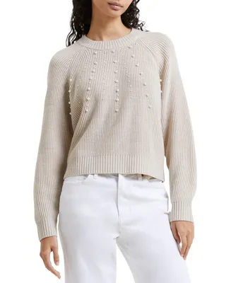 French Connection Women's Imitation Pearl Long-Sleeve Lightweight Sweater