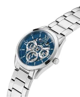 Guess Men's Multi-Function Silver-Tone Stainless Steel Watch 42mm