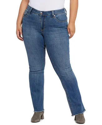 Seven7 Plus Mid Rise Flap Pocket Bootcut Jeans