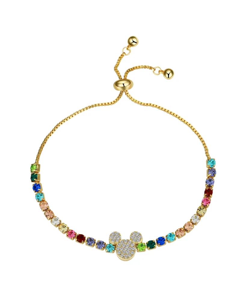 Disney Multi-Color Crystal and Cubic Zirconia Mickey Mouse Bracelet