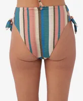O'Neill Juniors' Kendari Striped Encinitas Side-Tie Bikini Bottoms