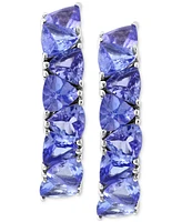 Effy Tanzanite Trillion Small Hoop Earrings (2 ct. t.w.) in Sterling Silver