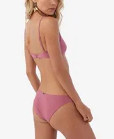 Oneill Juniors Saltwater Solid Pismo Knot Front Bikini Top Bottoms