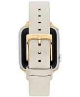 Michael Kors Women's Cream Leather Strap for Apple Watch, 38, 40, 41mm and 42, 44, 45, 49mm