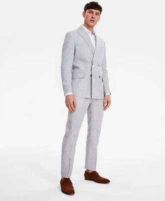 Tommy Hilfiger Mens Modern Fit Double Breasted Linen Suit