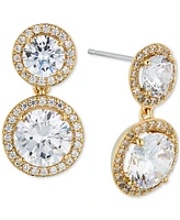 Eliot Danori Cubic Zirconia Round Halo Drop Earrings