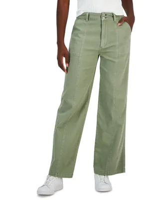 And Now This Women's Seam-Front Straight-Leg Twill Pants, Created for Macy's