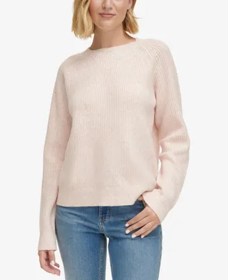 Calvin Klein Jeans Women's Ribbed Raglan-Sleeve Sweater