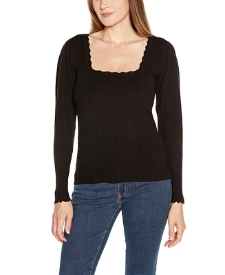 Belldini Women's Kaily K. Square Neck Sweater