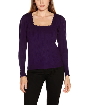 Belldini Women's Kaily K. Square Neck Sweater