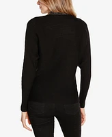 Belldini Women's Embellished Neck Ribbed Dolman Sweater