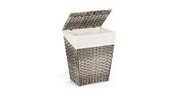 Foldable Hand-woven Laundry Basket with Removable Liner