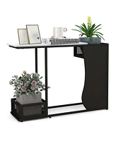 43.5'' Console Table with Faux Marble Top & 2 Storage Compartments Entryway