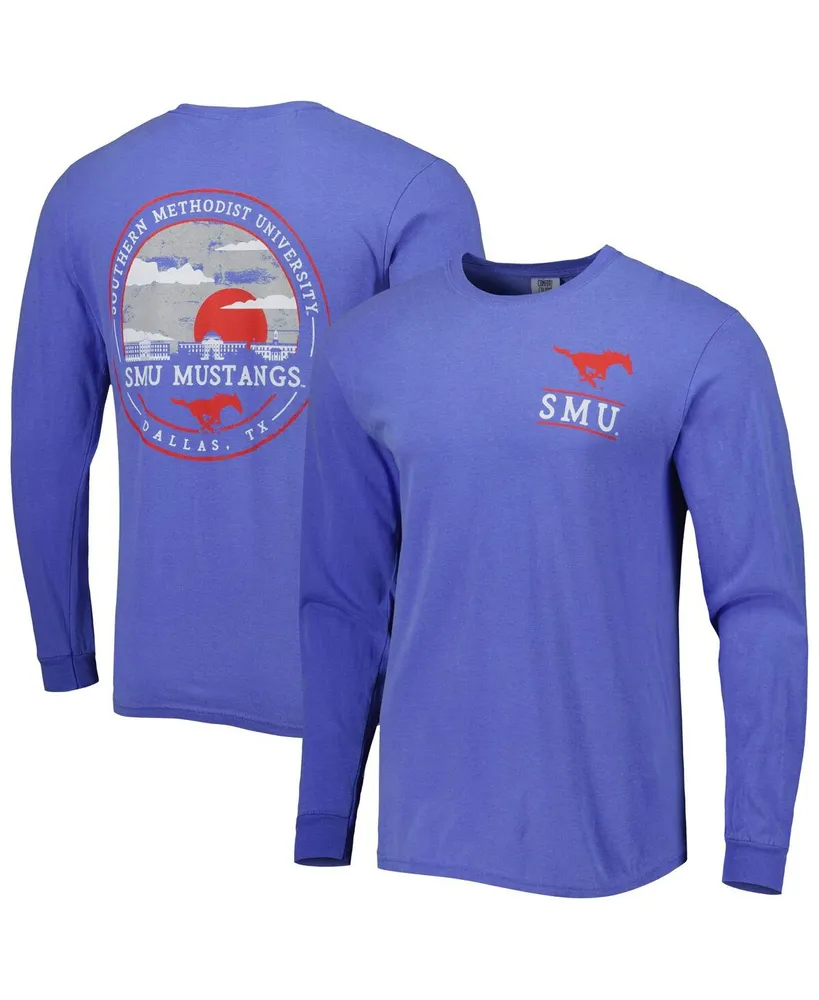 Men's Royal Smu Mustangs Circle Campus Scene Long Sleeve T-shirt