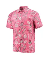 Men's Wes & Willy Red Distressed Georgia Bulldogs Vintage-Like Floral Button-Up Shirt