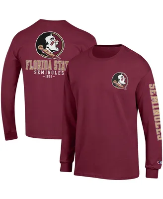 Men's Champion Garnet Florida State Seminoles Team Stack Long Sleeve T-shirt