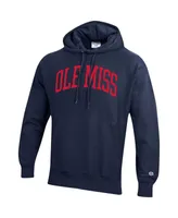 Men's Champion Navy Ole Miss Rebels Team Arch Reverse Weave Pullover Hoodie