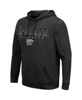 Men's Colosseum Black Kansas State Wildcats Blackout 3.0 Pullover Hoodie