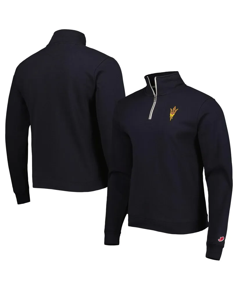 Men's League Collegiate Wear Black Arizona State Sun Devils Stack Essential Lightweight Fleece Quarter-Zip Sweatshirt