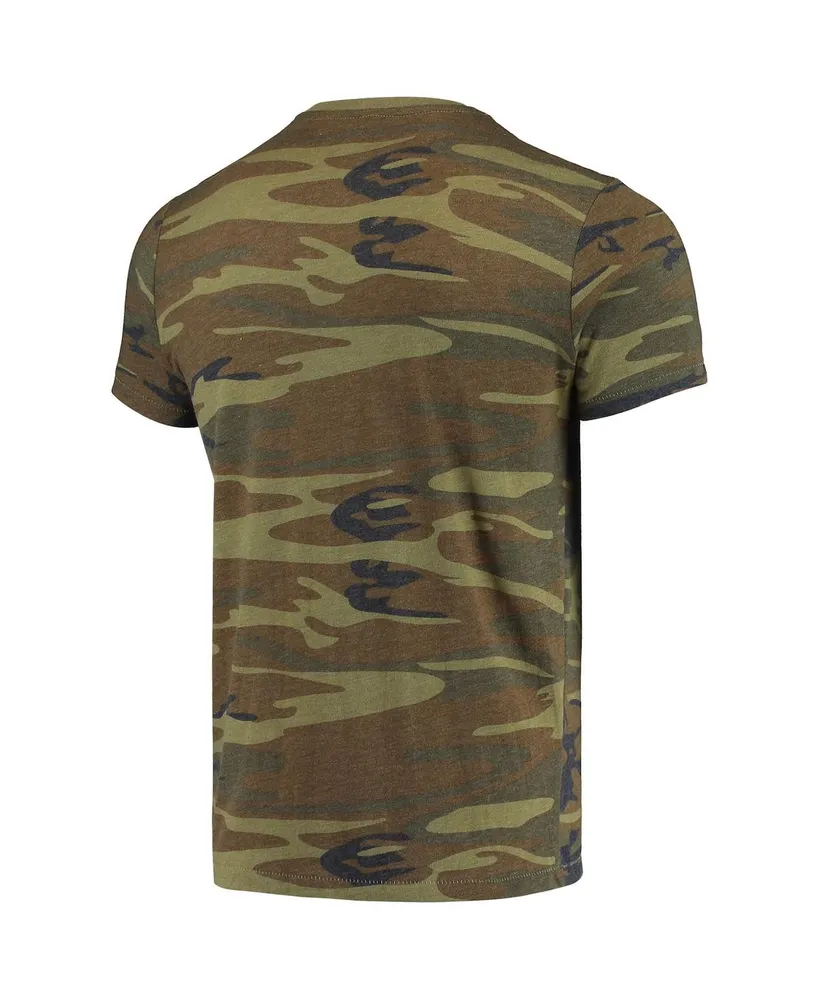 Men's Alternative Apparel Camo Distressed Indiana Hoosiers Arch Logo Tri-Blend T-shirt
