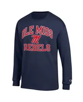 Men's Champion Navy Ole Miss Rebels High Motor Long Sleeve T-shirt