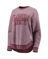 Women's Pressbox Garnet Distressed Florida State Seminoles Ponchoville Pullover Sweatshirt