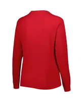 Women's Pressbox Red Georgia Bulldogs Surf Plus Southlawn Waffle-Knit Thermal Tri-Blend Long Sleeve T-shirt