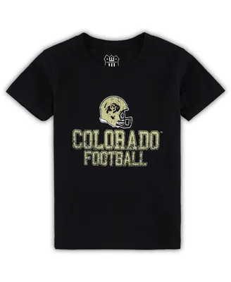 Toddler Boys and Girls Wes & Willy Black Distressed Colorado Buffaloes Football Property T-shirt