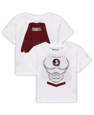 Toddler Boys and Girls Champion White Florida State Seminoles Super Hero T-shirt