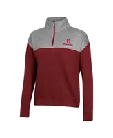 Women's Champion Crimson Oklahoma Sooners Color-Blocked Quarter-Zip Sweatshirt