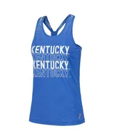 Women's League Collegiate Wear Royal Kentucky Wildcats Stacked Name Racerback Tank Top