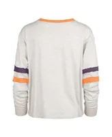 Women's '47 Brand Oatmeal Distressed Clemson Tigers All Class Lena Long Sleeve T-shirt