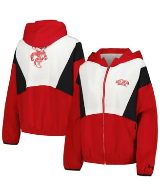 Women's Under Armour Red, White Wisconsin Badgers Game Day Full-Zip Jacket