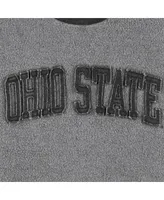 Women's Pressbox Black Distressed Ohio State Buckeyes Ponchoville Pullover Sweatshirt