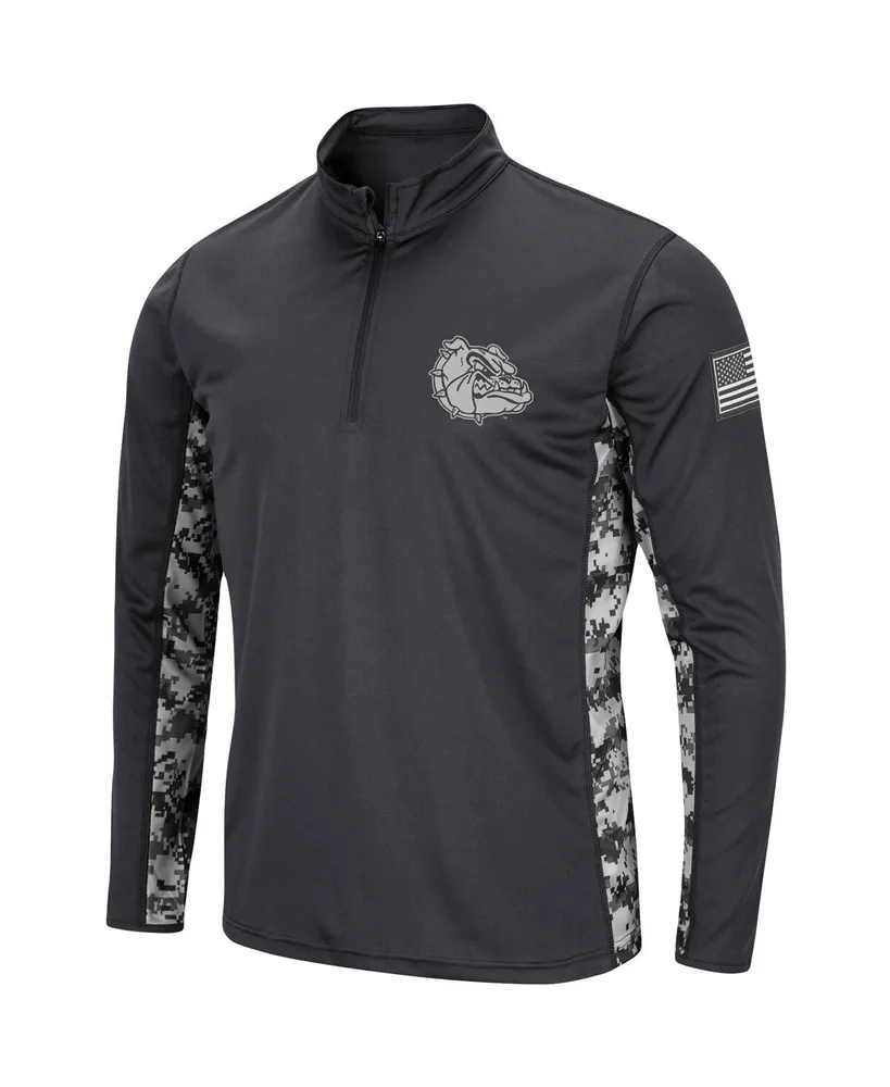 Men's Colosseum Charcoal Gonzaga Bulldogs Oht Military-Inspired Appreciation Digital Camo Lightweight Quarter-Zip Pullover Sweatshirt