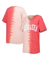 Women's Gameday Couture Scarlet Distressed Nebraska Huskers Find Your Groove Split-Dye T-shirt