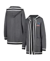 Women's Gameday Couture Charcoal Florida Gators One More Round Tri-Blend Striped Cardigan Sweater